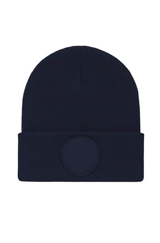 Navy Patch Beanie - Cap and Hat Print