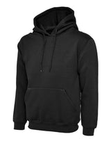 Black Cotton Blend Hoodie - Left Chest Embroidered
