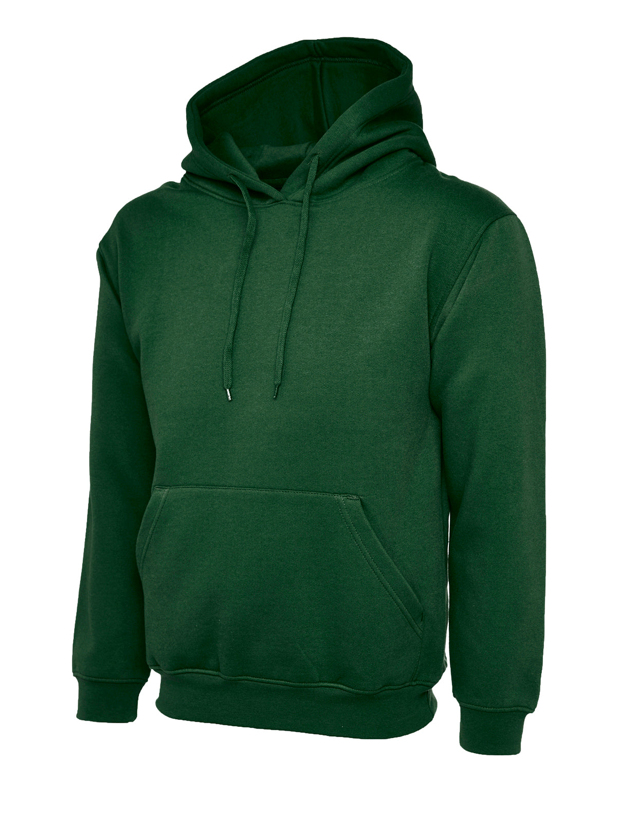 Bottle Green Cotton Blend Hoodie - Left Chest Embroidered