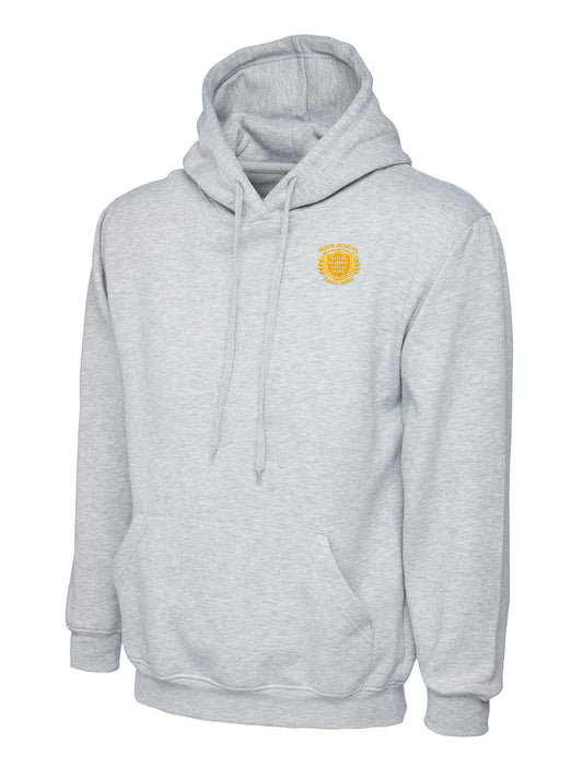 Heather Grey Cotton Blend Hoodie - Left Chest Embroidered