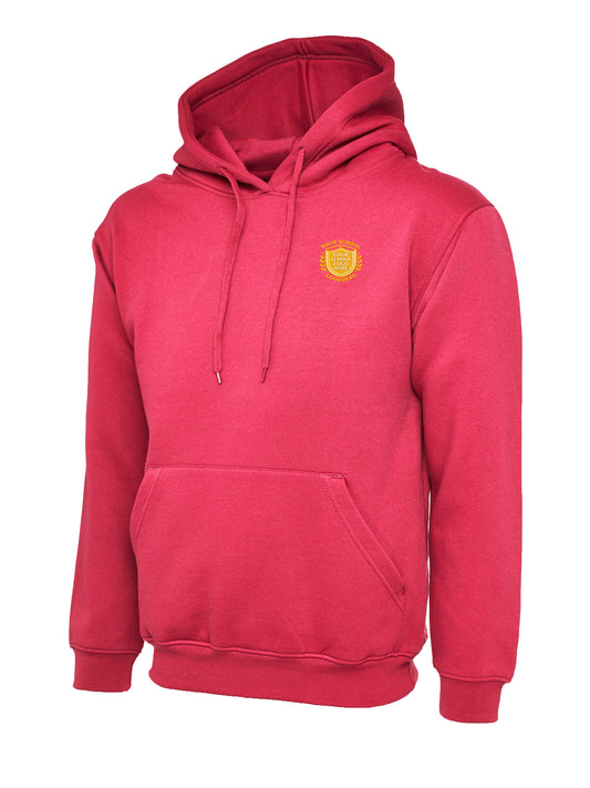 Hot Pink Cotton Blend Hoodie - Left Chest Embroidered