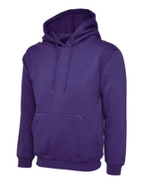 Purple Cotton Blend Hoodie - Back and Left Chest Print
