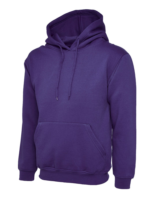 Purple Cotton Blend Hoodie - Left Chest Embroidered