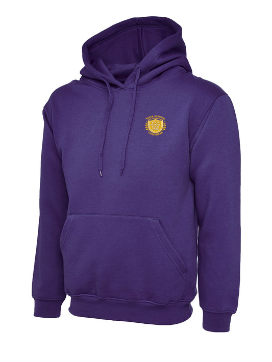 Purple STAFF Cotton Blend Hoodie - Left Chest Embroidered