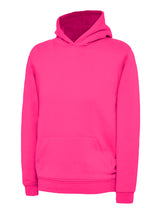 Hot Pink Children's Cotton Blend Hoodie - Left Chest Embroidered
