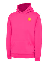 Hot Pink Children's Cotton Blend Hoodie - Left Chest Embroidered
