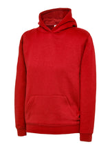 Red Children's Cotton Blend Hoodie - Back and Left Chest Print
