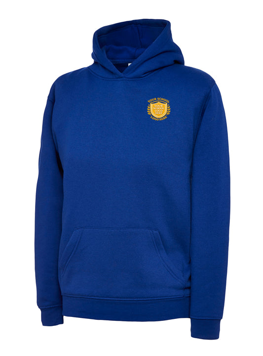 Royal Blue Children's Cotton Blend Hoodie - Left Chest Embroidered
