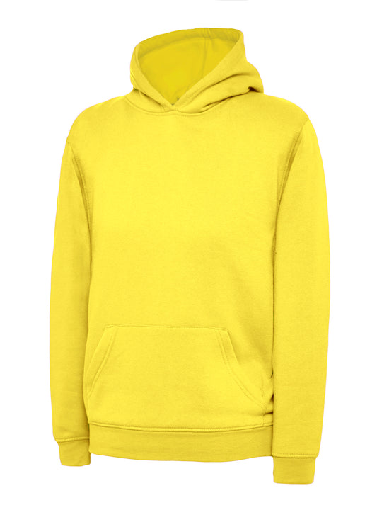 Yellow Children's Cotton Blend Hoodie - Left Chest Embroidered