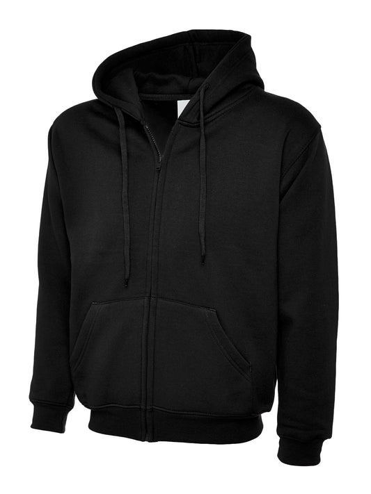 Black Zip-Up Hoodie - Left and Right Chest
