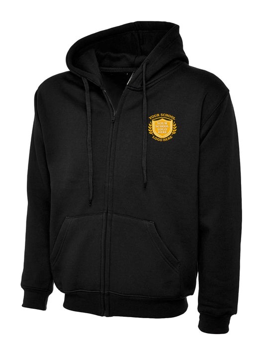 Black Zip-Up Hoodie - Left Chest Embroidered
