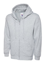 Heather Grey Zip-Up Hoodie - Left Chest Embroidered
