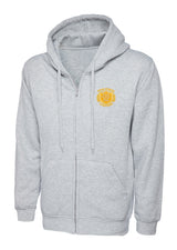 Heather Grey Zip-Up Hoodie - Left Chest Embroidered

