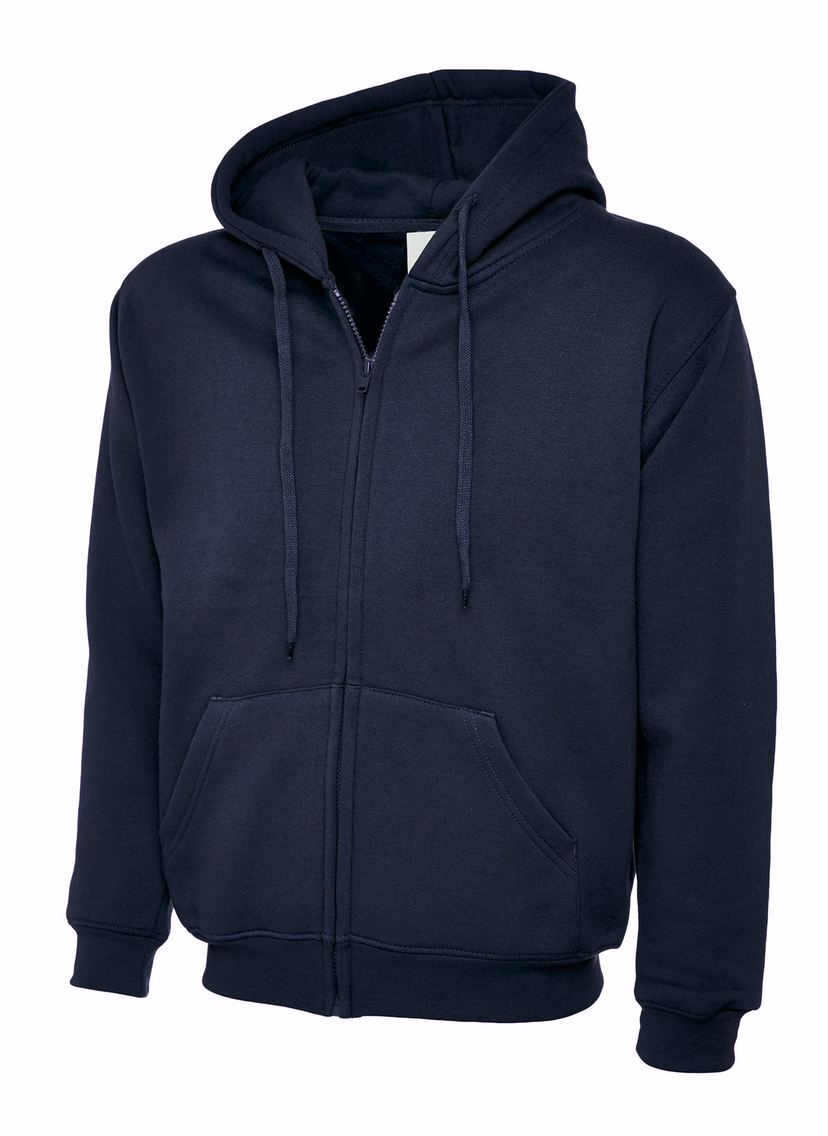 Navy Zip-Up Hoodie - Left Chest Embroidered