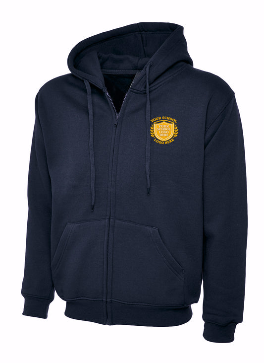 Navy PE Zip-Up Hoodie - Left Chest Embroidered