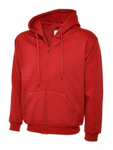 Red Zip-Up Hoodie - Left and Right Chest
