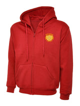Red Zip-Up Hoodie - Left Chest Embroidered
