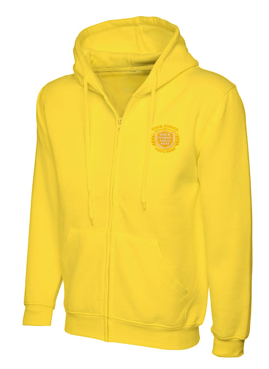 Yellow Zip-Up Hoodie - Left Chest Embroidered