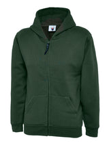 Bottle Green Zip-Up Hoodie - Left Chest Embroidered

