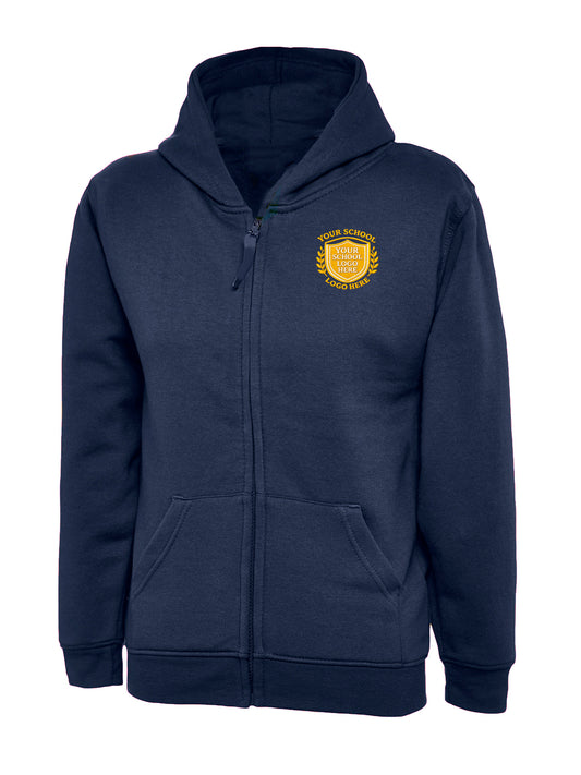Navy PE Zip-Up Hoodie - Left Chest Embroidered