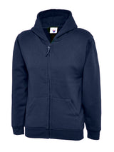 Navy Zip-Up Hoodie - Left Chest Embroidered
