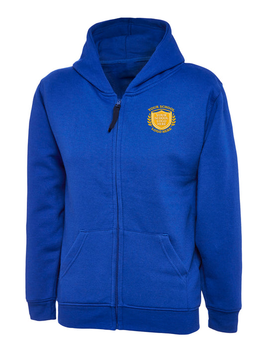 Royal Blue Zip-Up Hoodie - Left Chest Embroidered