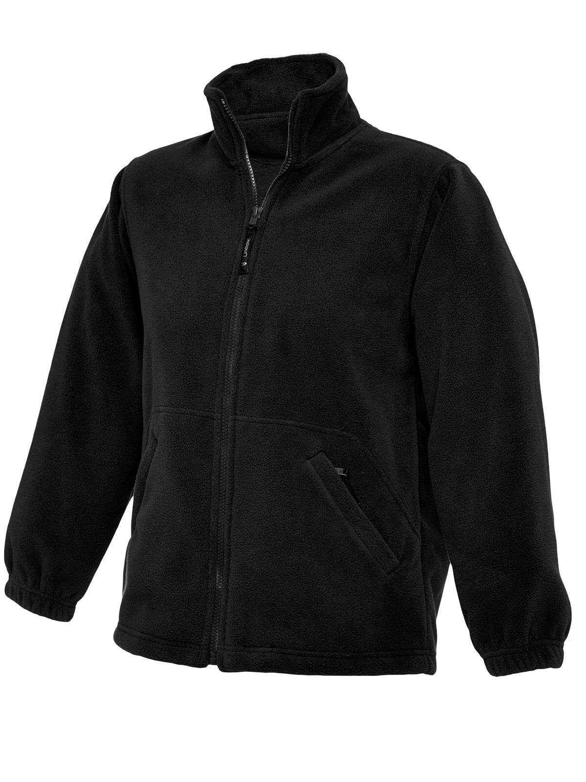 Black Full Zip Micro Fleece - Left Chest Embroidered