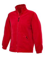 Red Full Zip Micro Fleece - Left Chest Embroidered
