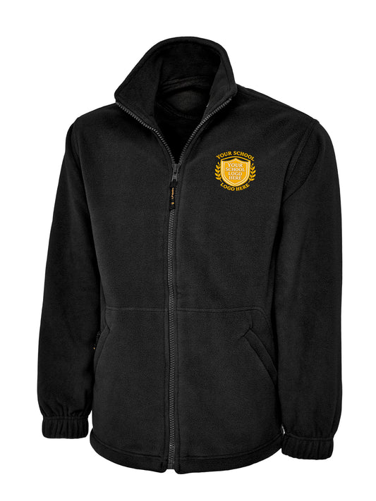 Black Full Zip Micro Fleece - Left Chest Embroidered