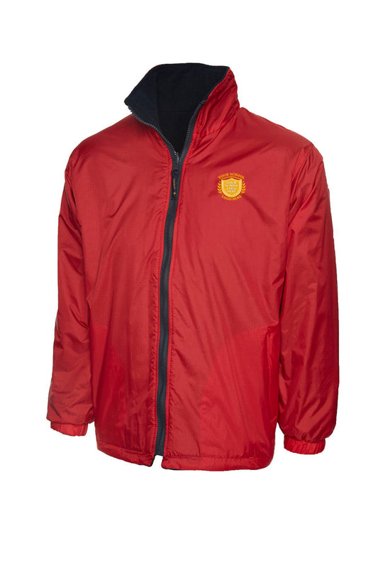 Red/Navy Reversible Fleece Jacket - Left Chest Embroidered