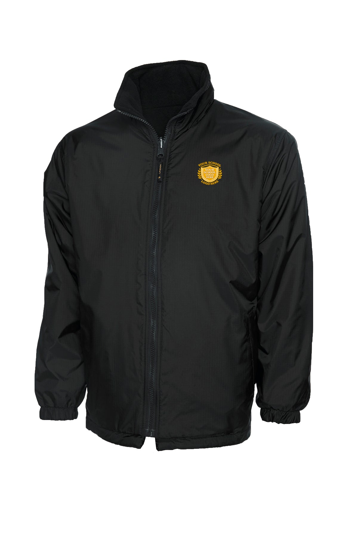 Black Reversible Fleece Jacket - Left Chest Embroidered