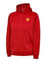 Red Children's Cotton Blend Hoodie - Back and Left Chest Print
