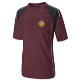 Bordon Maroon/Black T-Shirt - Left Chest Print
