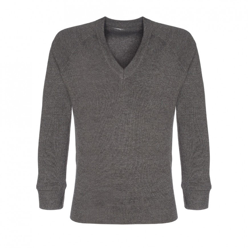 Cotton Blend V-Neck Knitted Jumper