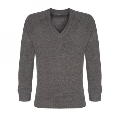 Cotton Blend V-Neck Knitted Jumper