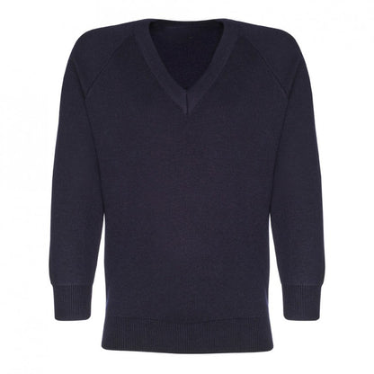 Cotton Blend V-Neck Knitted Jumper