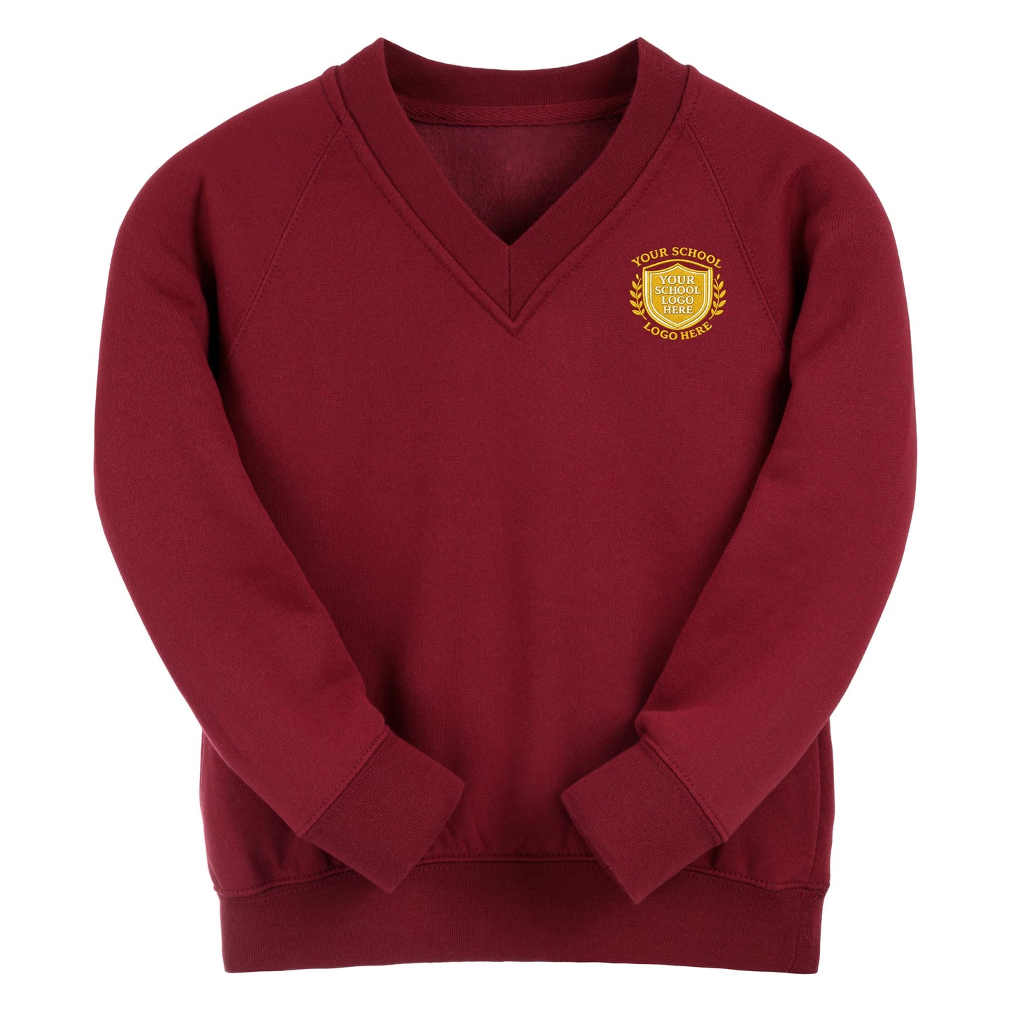 Bordeaux Essential V-Neck Sweatshirt - Left Chest Embroidered