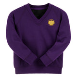 Purple Essential V-Neck Sweatshirt - Left Chest Embroidered
