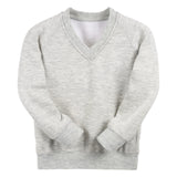 Ash Grey Essential V-Neck Sweatshirt - Left Chest Embroidered

