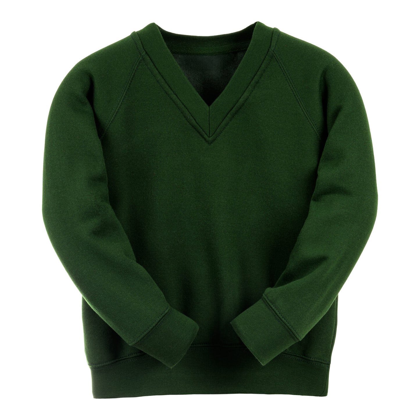 Bottle Green Essential V-Neck Sweatshirt - Left Chest Embroidered
