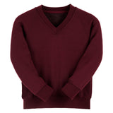 Burgundy Essential V-Neck Sweatshirt - Left Chest Embroidered
