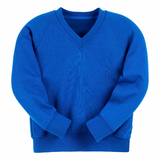 Electric Blue Essential V-Neck Sweatshirt - Left Chest Embroidered
