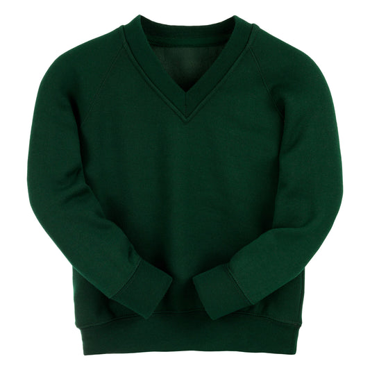 Forest Green Essential V-Neck Sweatshirt - Left Chest Embroidered