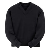 Navy Essential V-Neck Sweatshirt - Left Chest Embroidered
