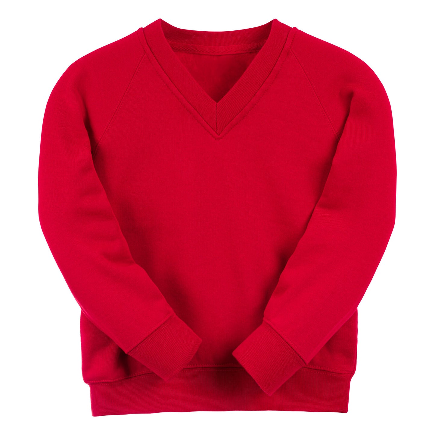 Red Essential V-Neck Sweatshirt - Left Chest Embroidered
