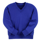 Royal Blue Essential V-Neck Sweatshirt - Left Chest Embroidered
