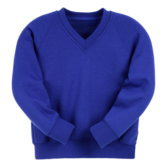 Royal Blue Essential V-Neck Sweatshirt - Left Chest Embroidered