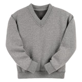 School Grey Essential V-Neck Sweatshirt - Left Chest Embroidered
