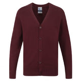 Maroon 100% Cotton Knitted Cardigan - Left Chest Embroidered
