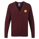 Maroon 100% Cotton Knitted Cardigan - Left Chest Embroidered
